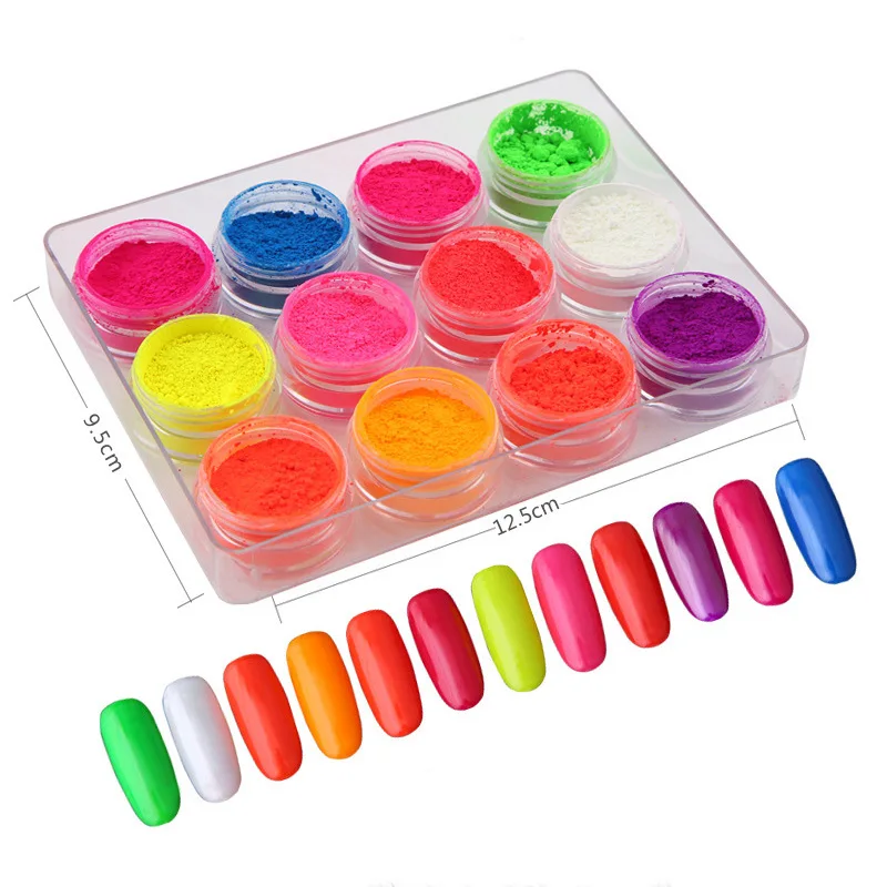 

Best Seller Solid Fluorescent Nail Powder Glitter Nail Decoration