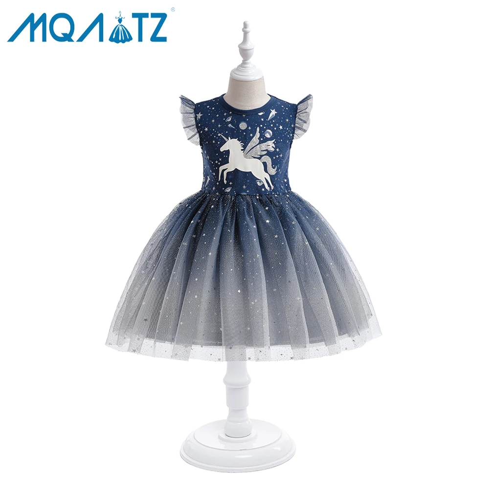 

MQATZ New Arrivals Ball Gown Party Wear Short Sleeve Casual Party Dress Horse print Dress Sequin Beautiful For kids girls dress