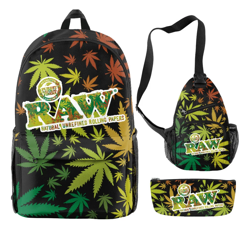 

Hot Selling Waterproof 3 In 1 School Backpack Set 3D Printing Oxford RAW Backpack Shoulder Bags Set