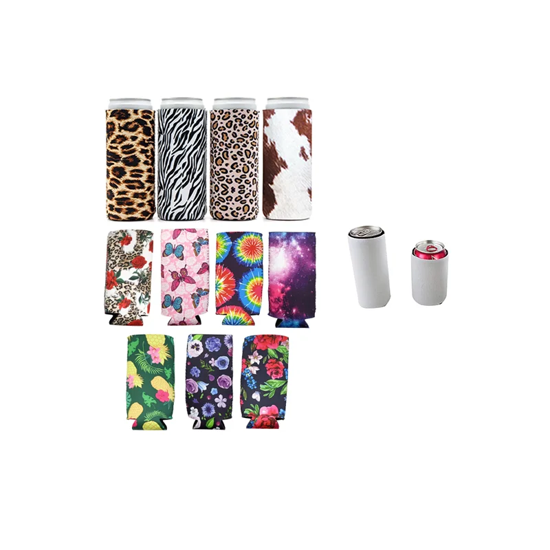 

Sublimation Leopard Print Neoprene Slim Beer Can Cooler for 12oz beer