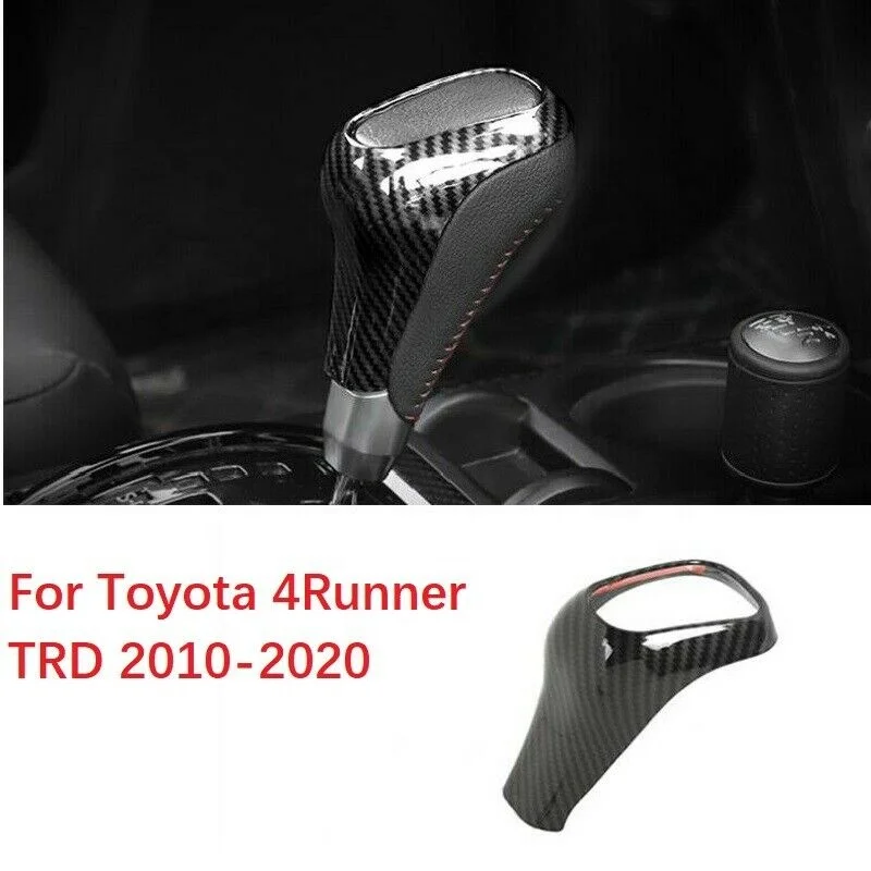 

Carbon Grain Car Interior Gear Shift Knob Trim For Toyota 4Runner TRD 2010-2020, Carbon glossy black