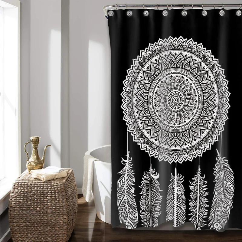 

Indian Hippie Bohemian Mandala Waterproof Shower Curtain