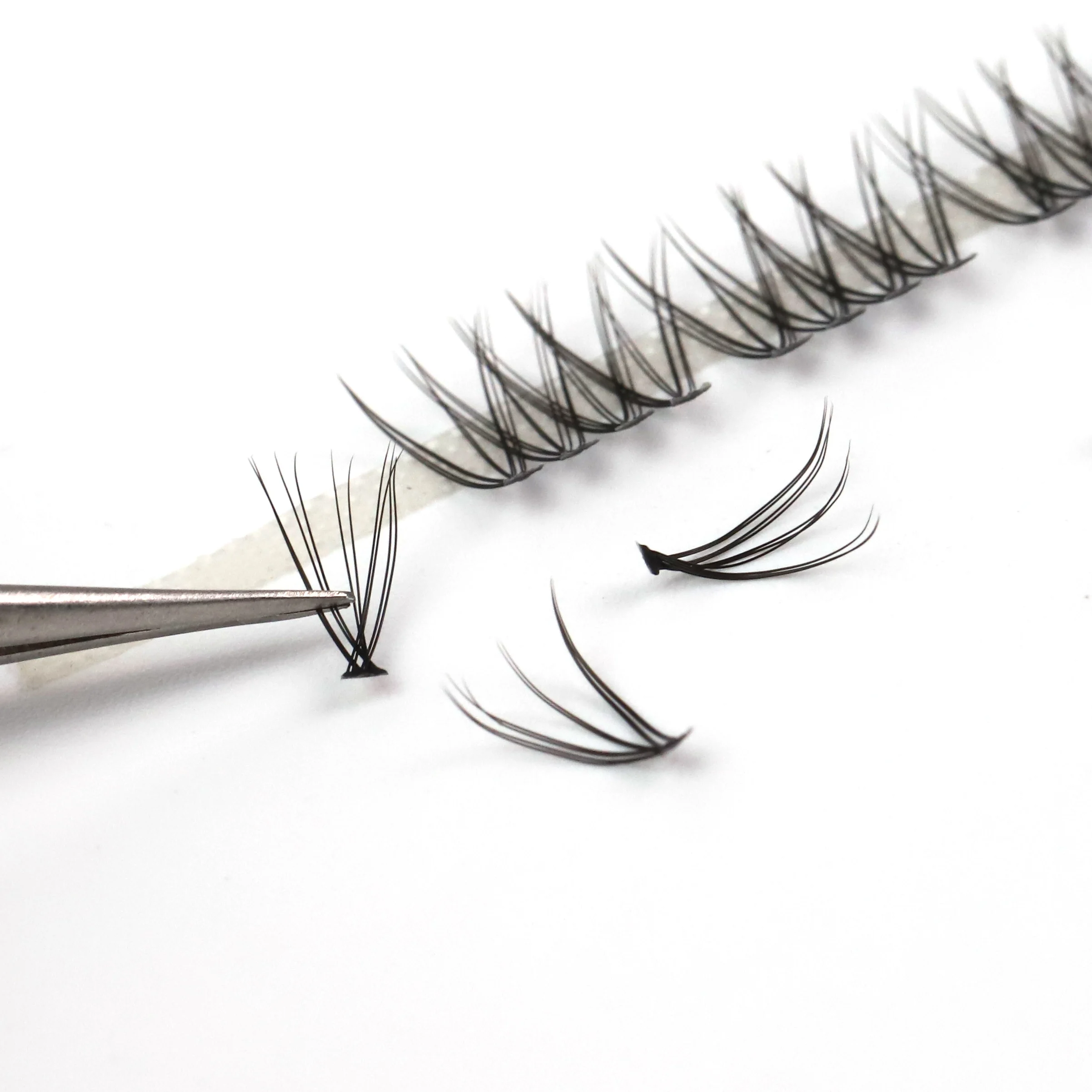 

Easy Volume Lashes Extensions shiny black individual lashes Self Fanning Russians, Black, colorful