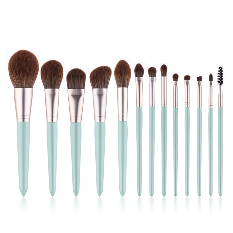 

13Pcs Brown Makeup Brush Set, Colorful