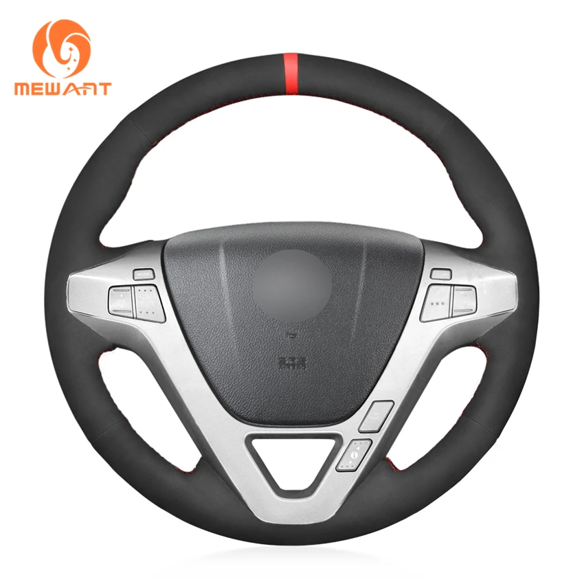 

Custom Hand Stitching Black Soft Suede Steering Wheel Cover for Acura MDX 2007 2008 2009 2010 2011 2012 2013