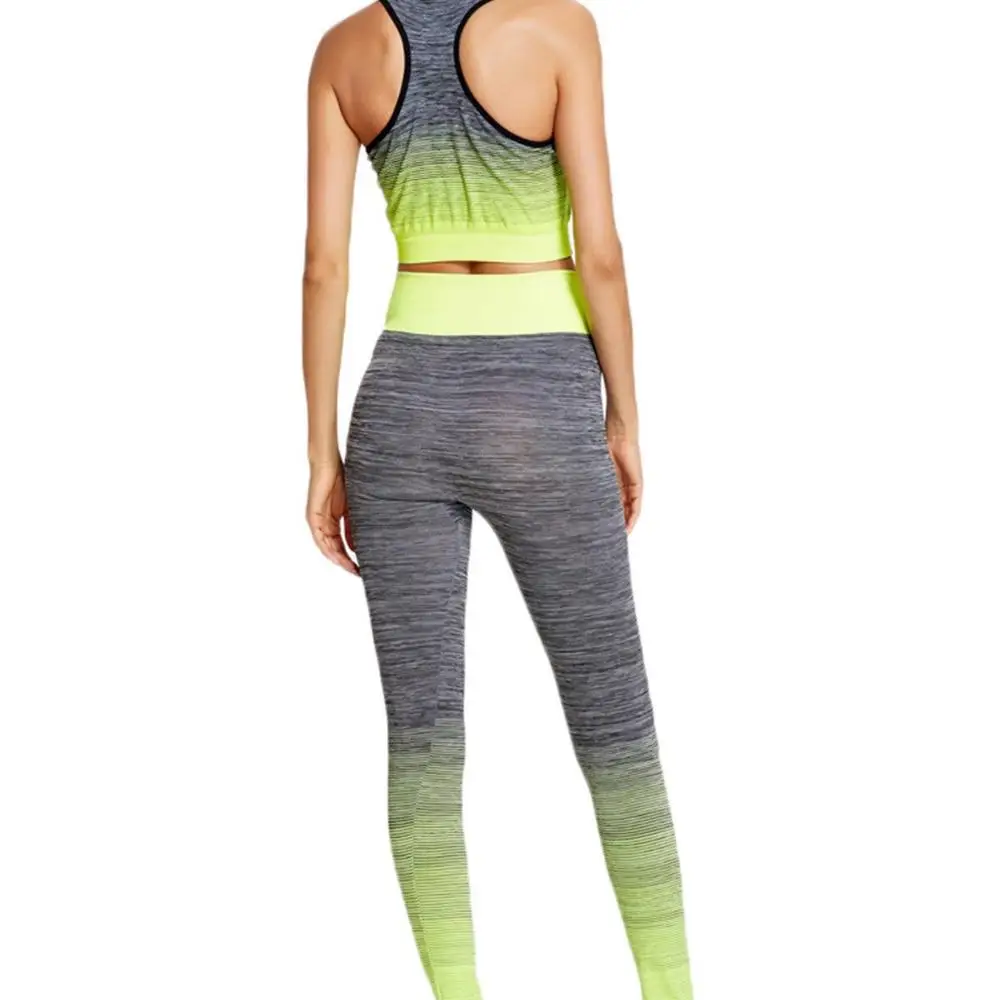 

BBKQ528 Yellow Autumn new products can be customized women's vest bra fitness yoga clothes moisture wicking sports yoga 2 sets