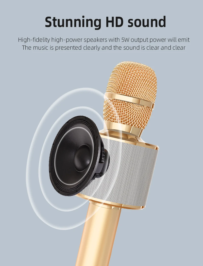 Best H12 Portable Handheld Mike Wireless Karaoke Mic Microphone With