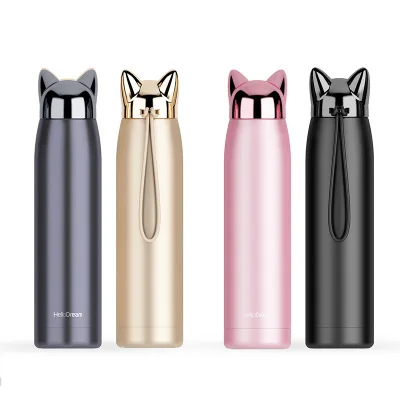 

P489 320ML Travel Cup Insulated Mug Creative Coffee Mugs Fox Lid Stainless Steel Bottle vacuum cups, Colors