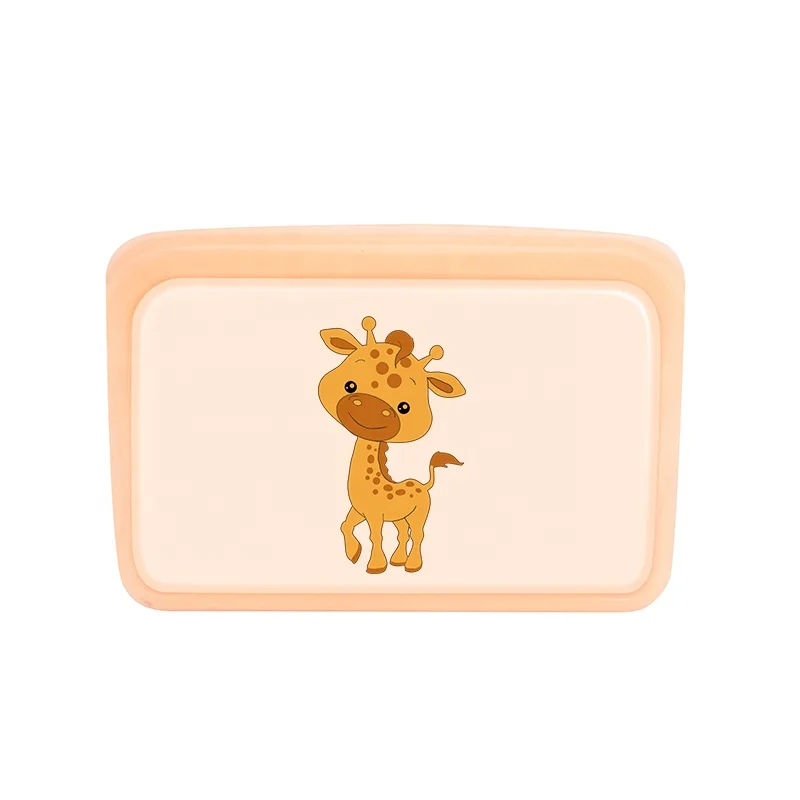 

Hot Sale Silicone Vegetable Carrying Bag Reusable 100% Platinum Food-Grade Silicone Baby Food Bag, Light green, light blue, light gold, transparent or custom