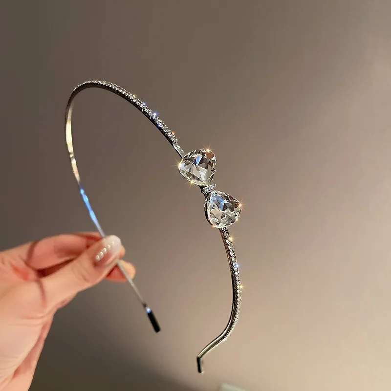 

Korean Style Rhinestone Hairbands Women Small Crystal Bowknot HairClip Wedding Hair Accessories Jewelry Crystal Headband