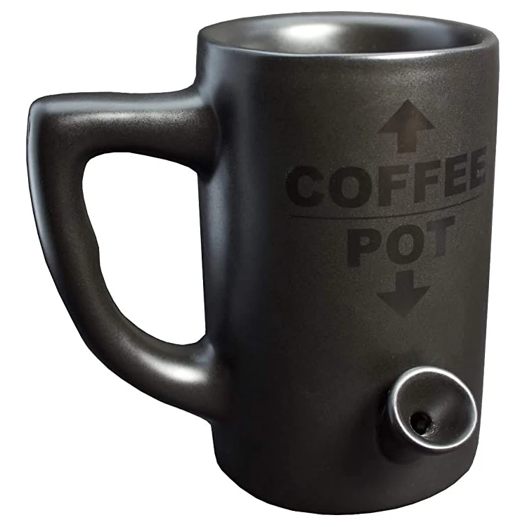 

black custom Toast & Roast porcelain stoneware smoking milk cup Multipurpose novelty tea coffee ceramic pipe mug