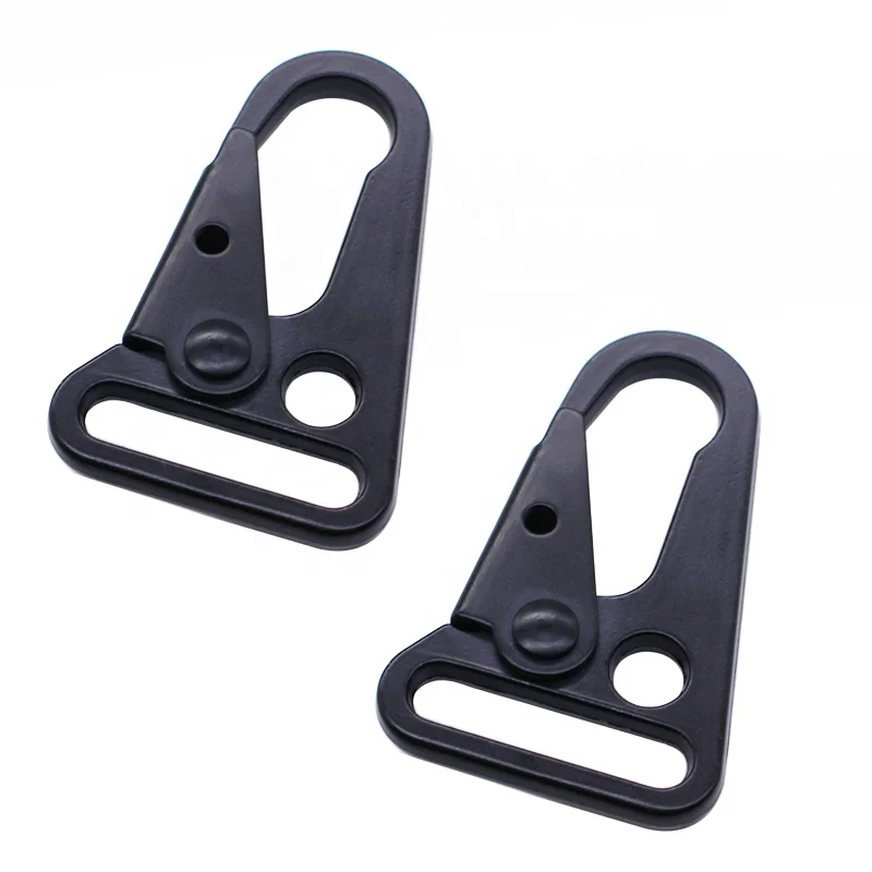 

1" Hunting Gun Accessories Survival Stainless Steel Enlarged Mouth HK Metal Clips Hooks for Rifle Sling, Black