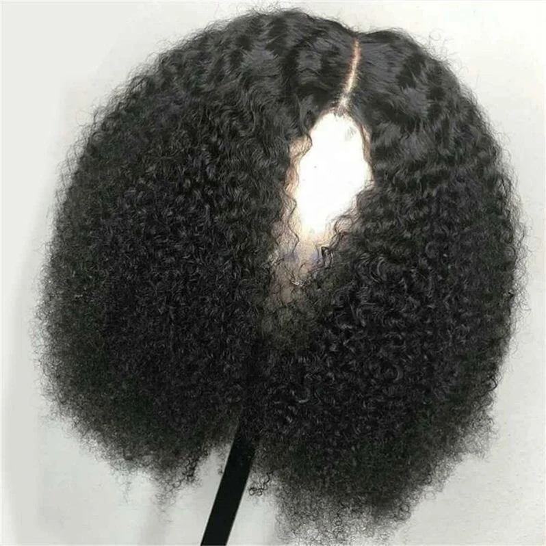 

Jhcentury Afro Wild-Curl Up Black Wigs Medium Long Curly Hair Women's Headgear Wig