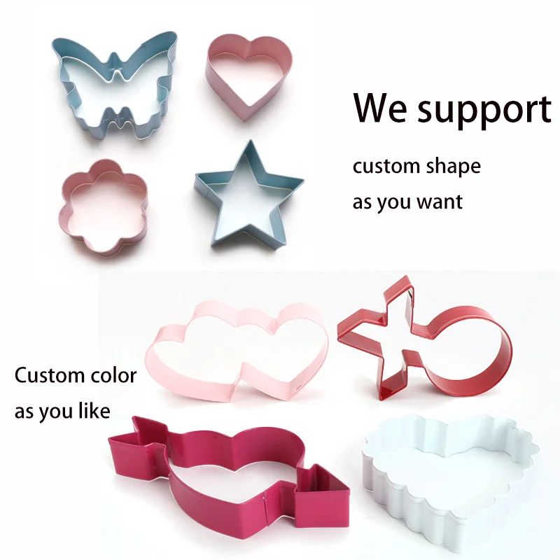 

4pcs/set Holiday stainless steel colored cookie cutter small custom cookie cutter mold