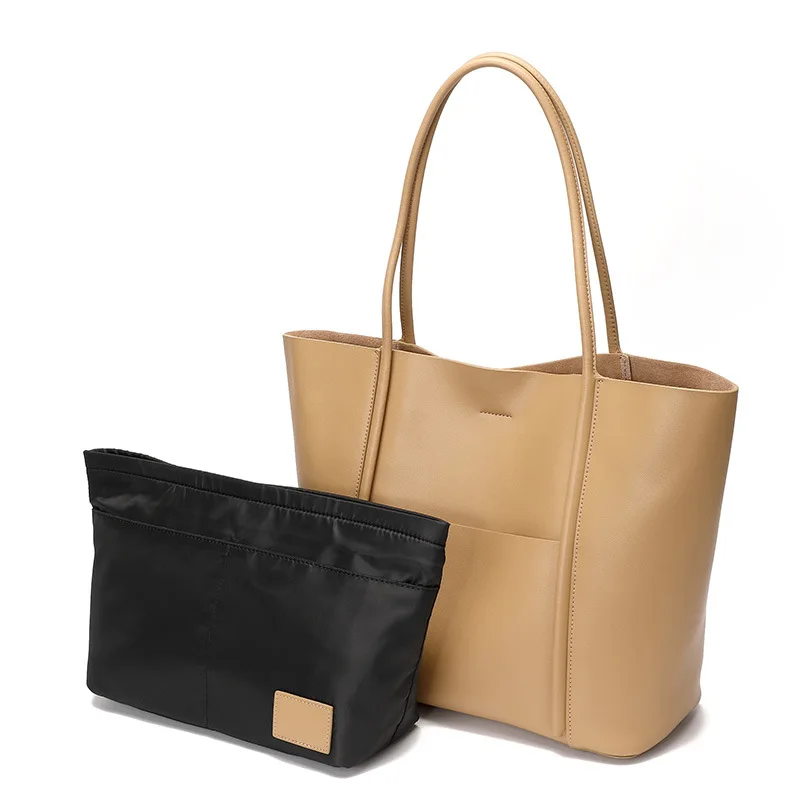 

High Quality Genuine Leather Package Bag Portable With Top Loops For Shopping Bag, 3 colors