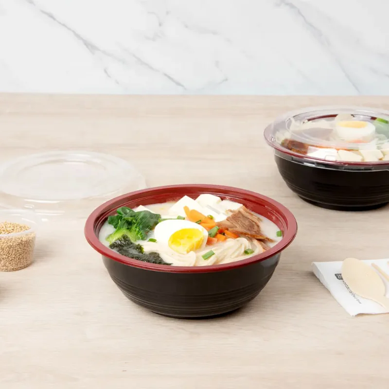 

Custom Takeaway Food Packaging Disposable Plastic Bowls with Lid