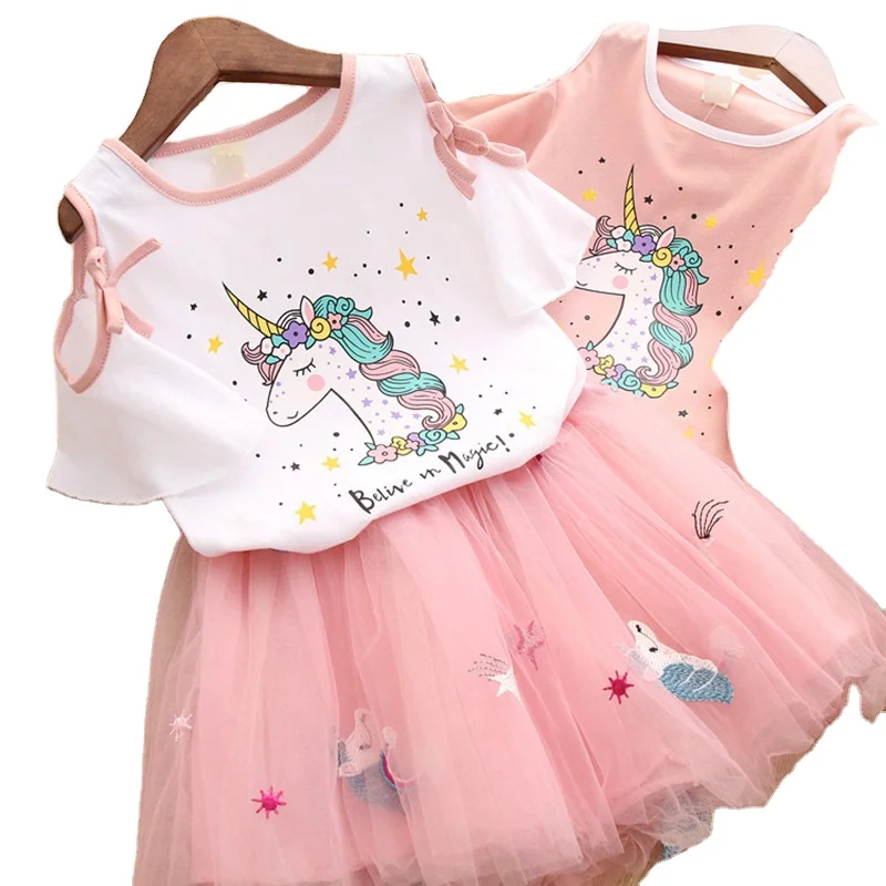 

new design summer flare sleeve back to school wholesale boutique Unicorn deer little baby girls bangladesh kids clothing, As pic shows, we can according to your request also
