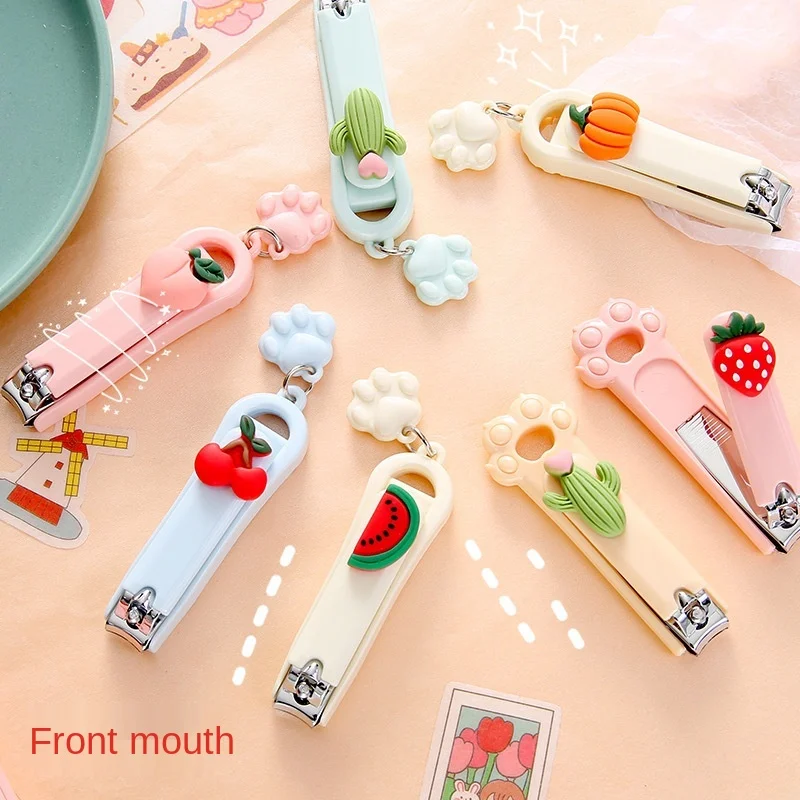 

Wholesale Cute Fruit Cat Claw Nail Clipper Stainless Steel Nail Art & Tools Manicure Scissors, As picture show