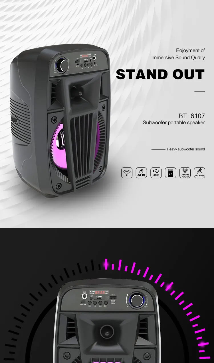 CD 101 BT karaoke wireless bluetooth portable dj party speaker - ANKUX.COM