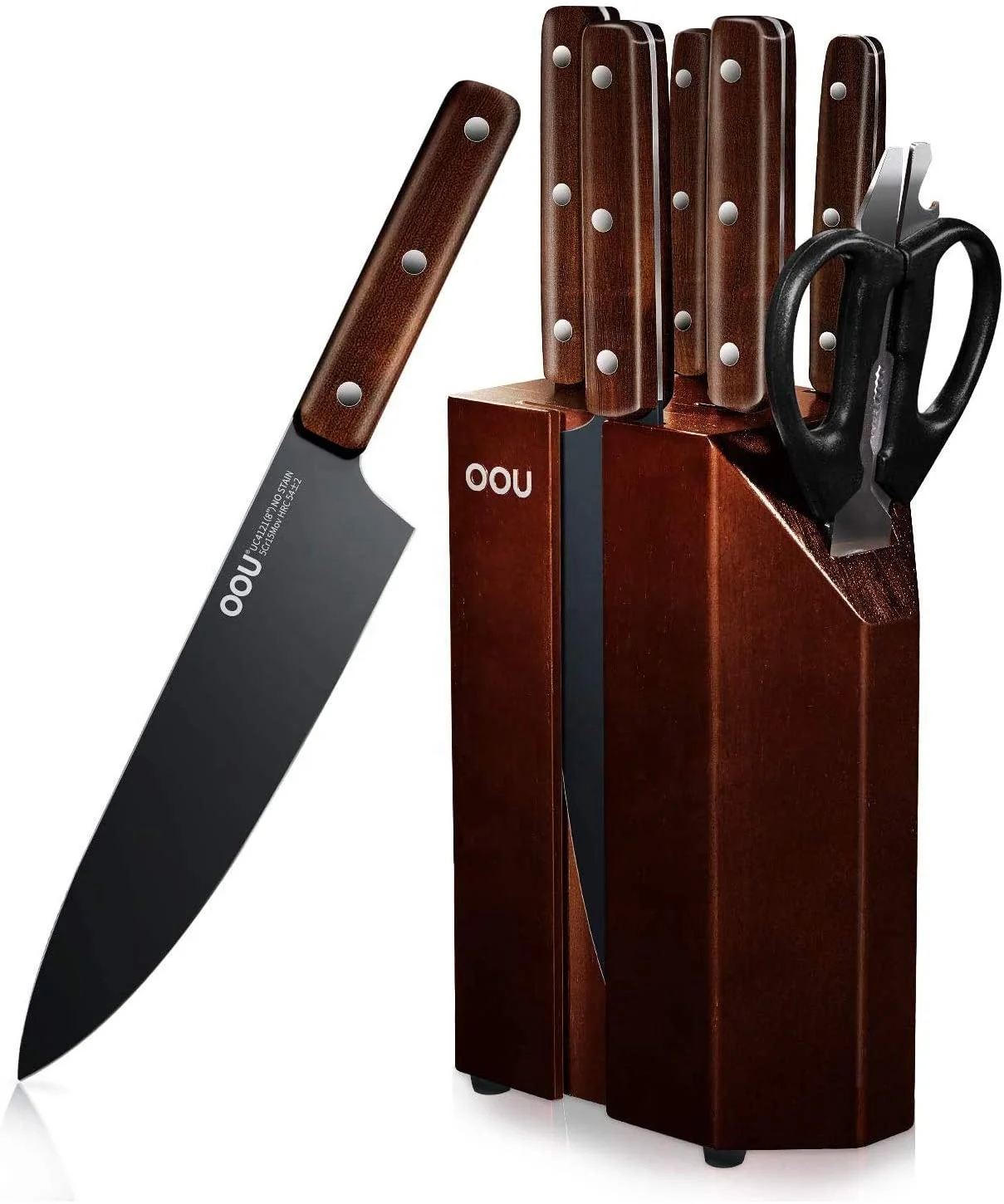 

Professional 5cr15mov Stainless Steel Forged Chef Japanese Knife Kitchen Knives Set With Wooden Block