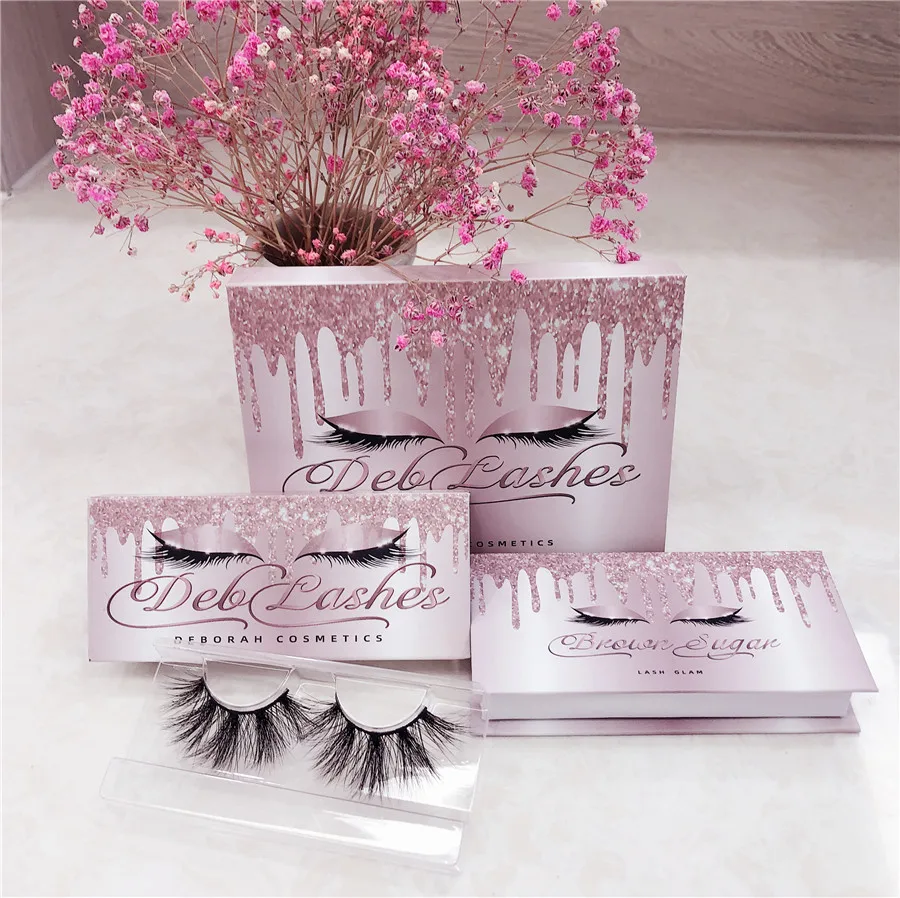 

3D mink eyelashes private label for make up, Nature color black