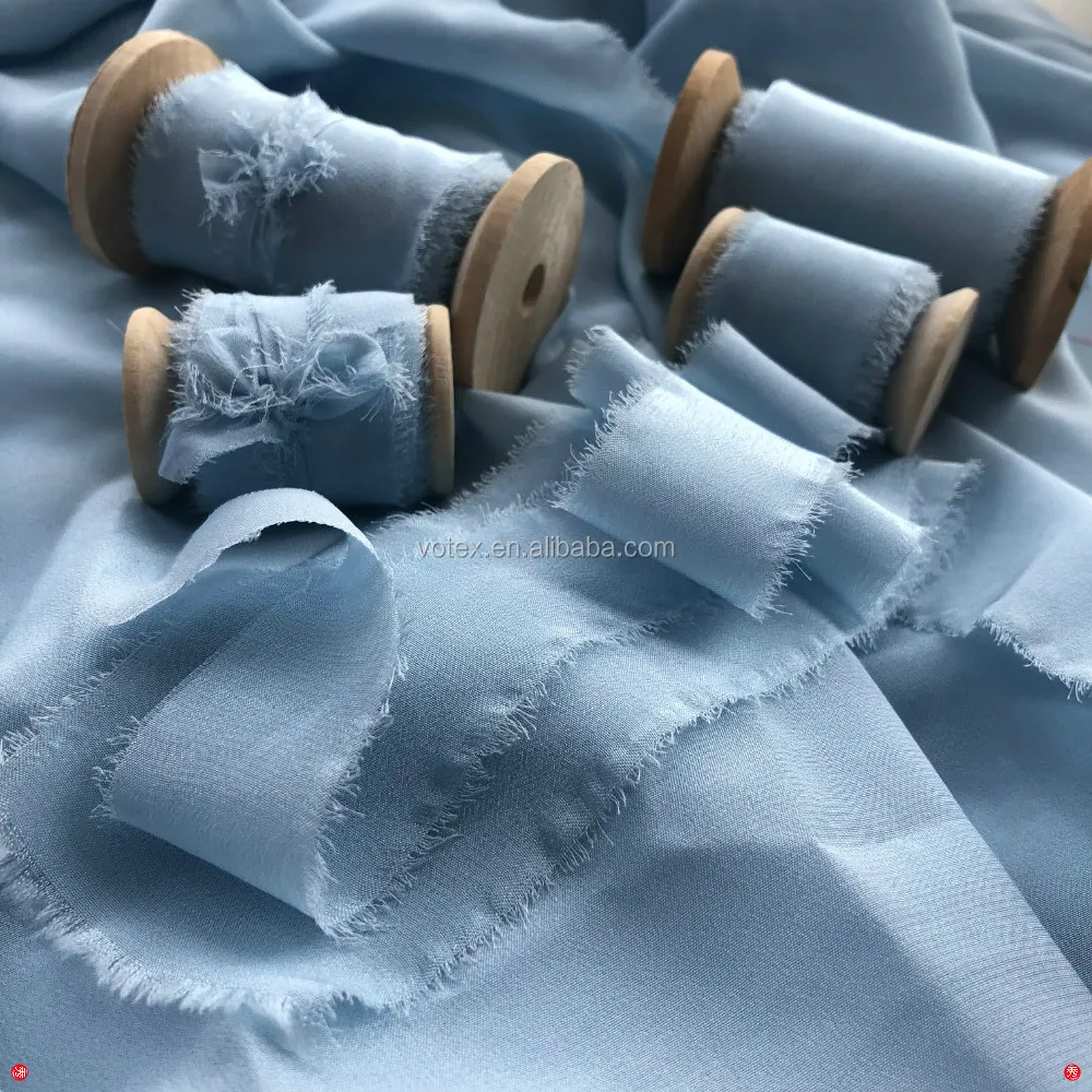 1-2inch 25mm 100%silk ribbon rough edge for gift packing weddingbridal bouquet decoration factory directly customized color size