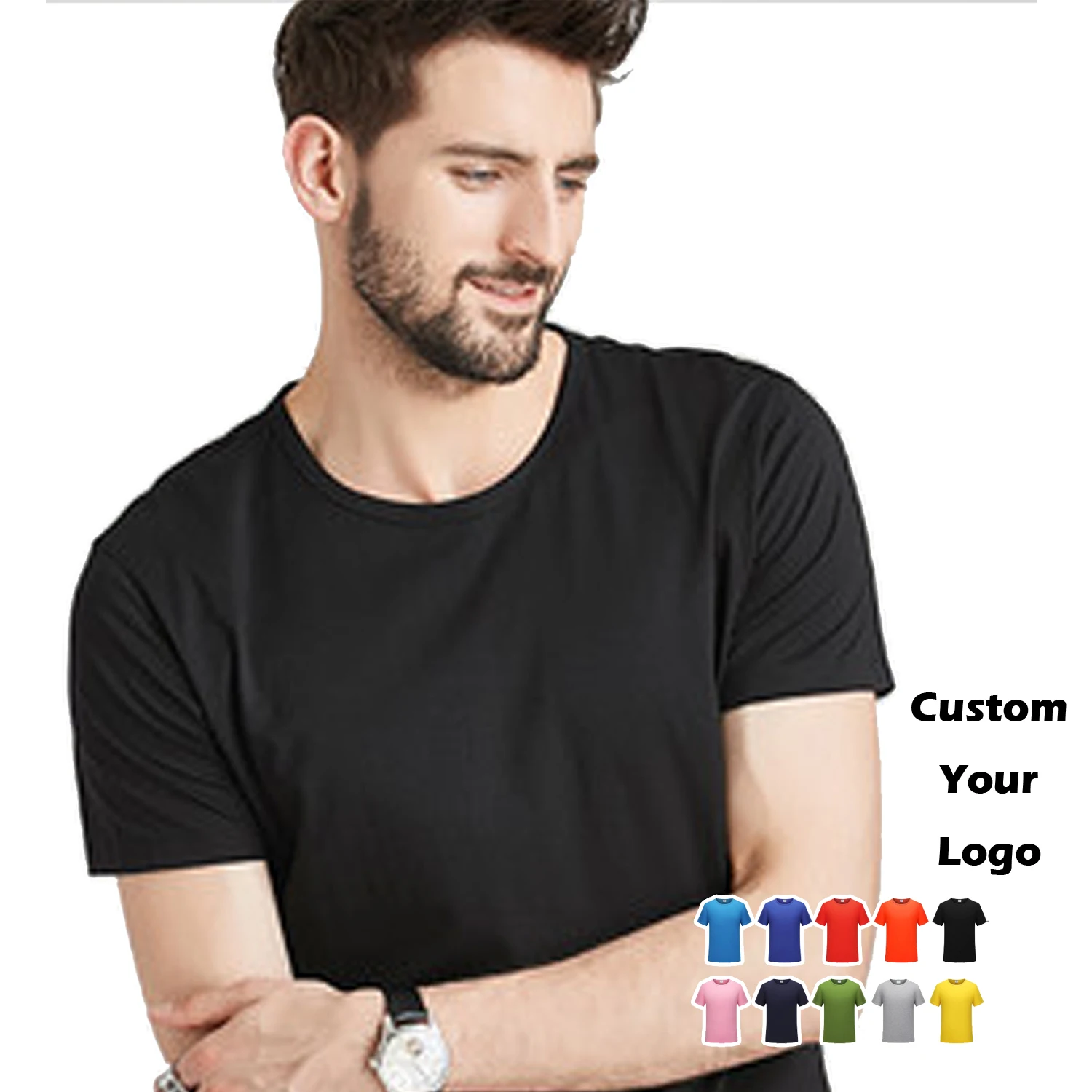 

Wholesale Men 50% cotton 50% polyester t-shirts plain Blank Tee Shirt cheap Custom printing Logo sublimation men's tshirts