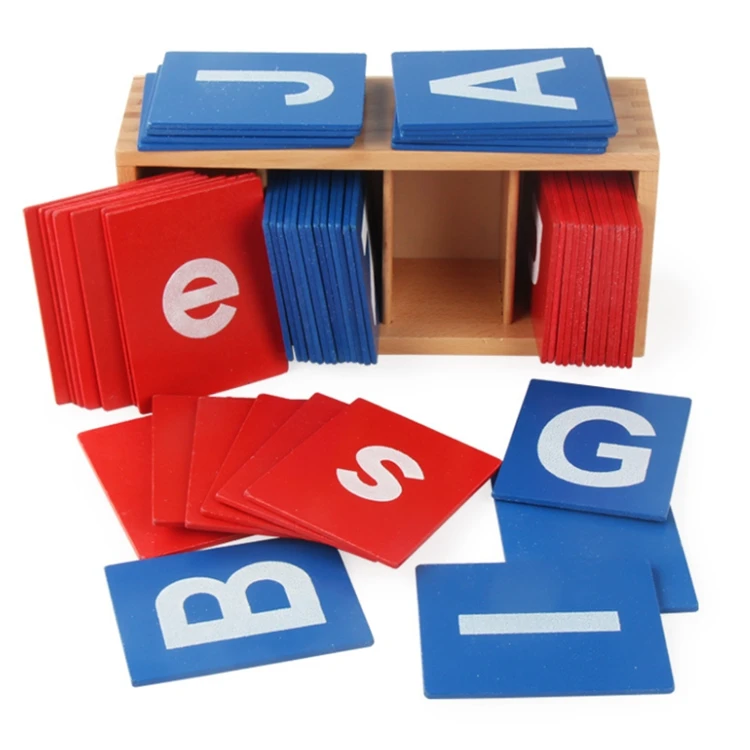 

Wooden montessori language educational toys Uppercase and Lowercase Alphabet sandpaper letters