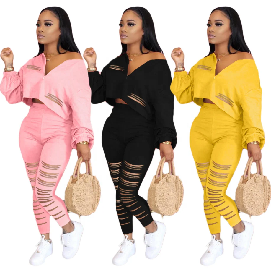 

High Quality 2021 Spring 2pcs Set Burnt Flower Sports Suits Casual Track Suit Plus Size Plain Women Sweatsuits for Ladies