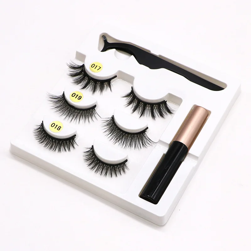 

3 pair customer color fiber magnetic eyelashes pre fan individual luxury lashes, Black/custom any color you want