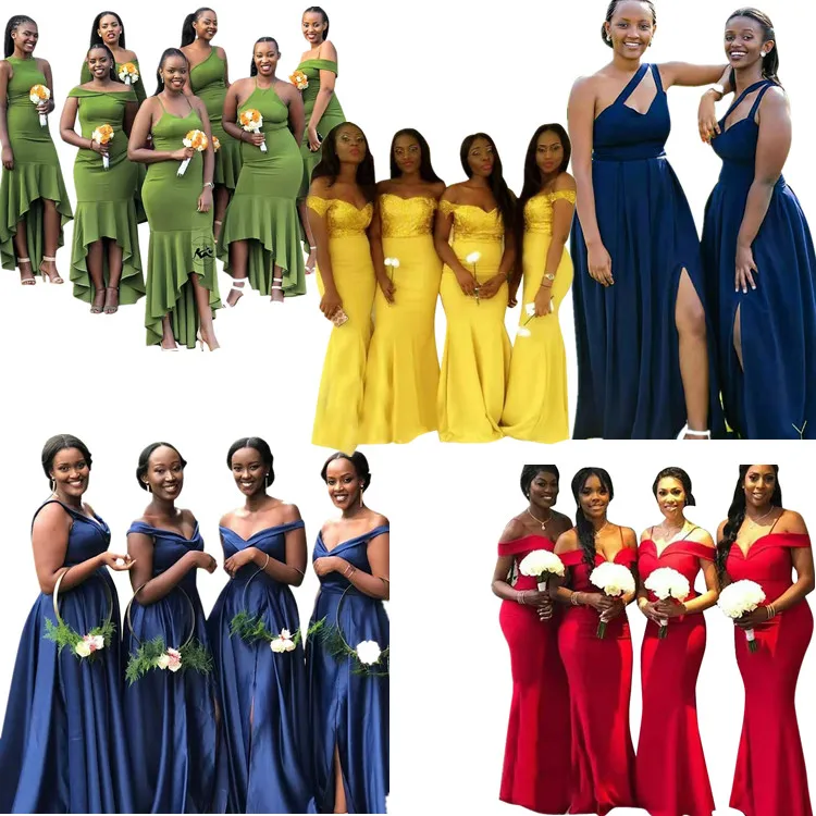 Pretty high quality pretty gorgeous satin lace mermaid dresses wedding bridal bridesmaid Dresses