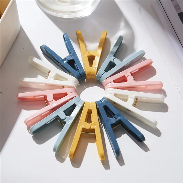 

50 Plastic Clips Clothespins For Household Drying Clothes Windproof Fixed Hangers Socks Clips, As show