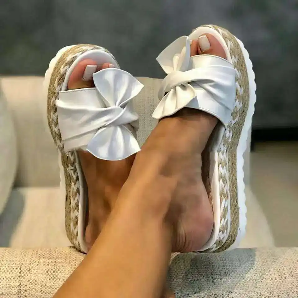 

Plus Sizes 43 Women Sandals Platform Sandals Shoes Women Bow Summer Sandals Slipper Flip-flops Beach Shoes Female Slippers