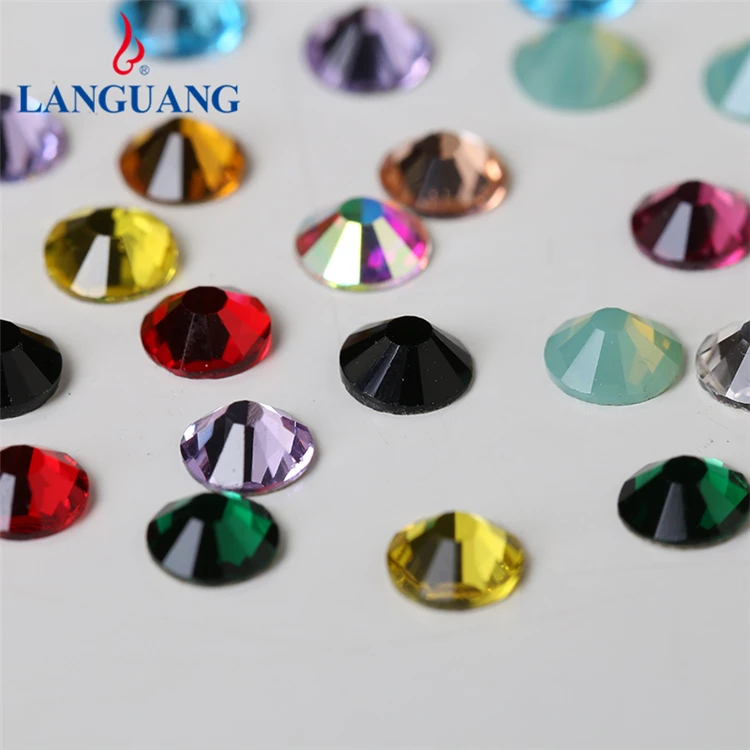 

Factory hot sale golden flat bottom flat back rhinestone glass crystal rhinestone bulk nail decoration, Color