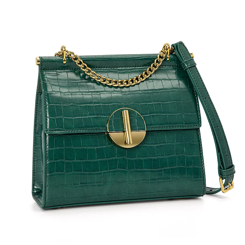 

New design PU leather designer fashion women hand bags faux leather fabric custom luxury women handbags, Black,green