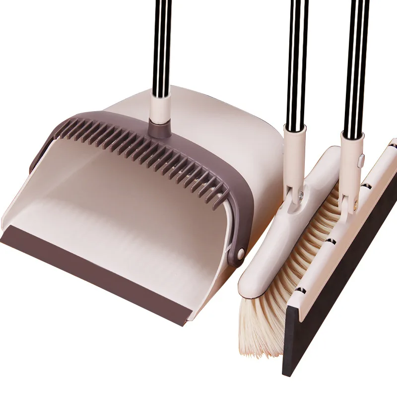 

Plastic magic broom vertical folding broom and dustpan set