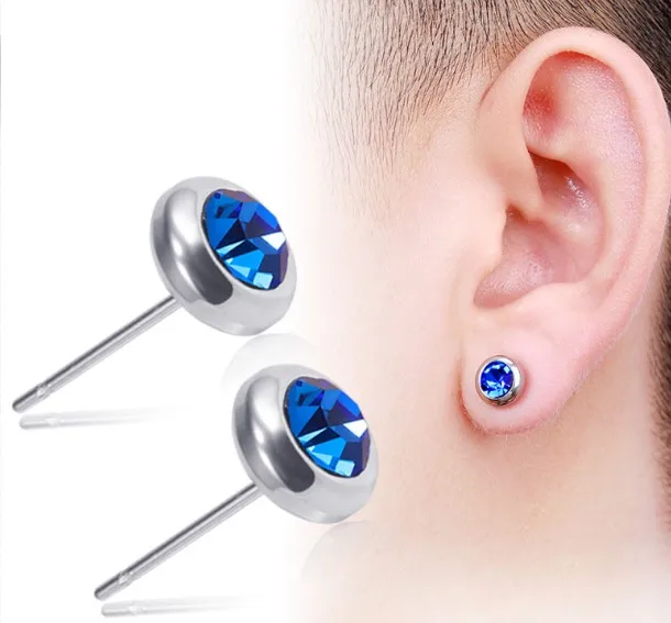 

Wholesale cubic zirconia crystal stud earrings for men and women, As picture