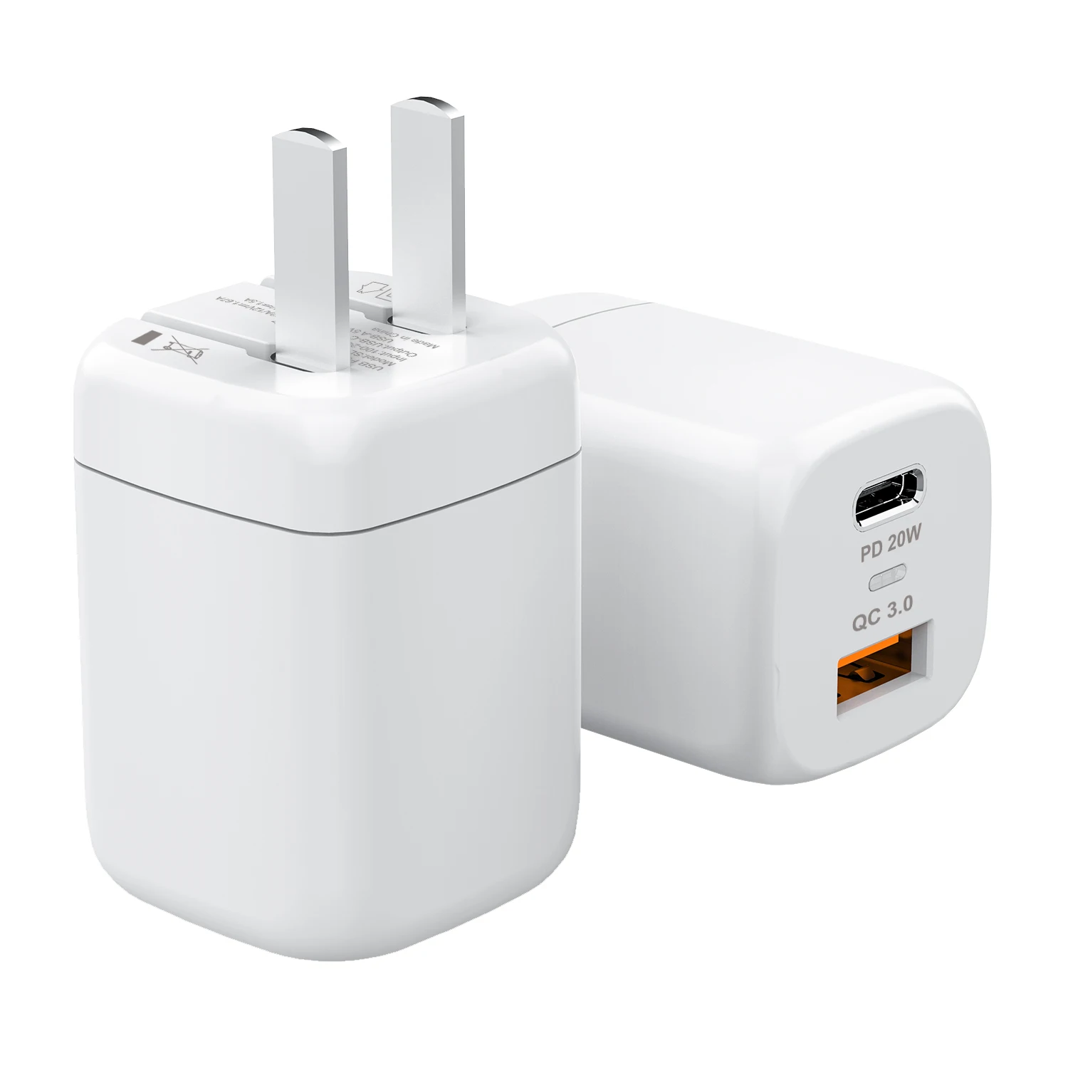 

Dual Port 20W USB TYPE C W172 Power Adapter PD QC 3.0 Wall Fast Charger with Foldable Plug for mobile phone