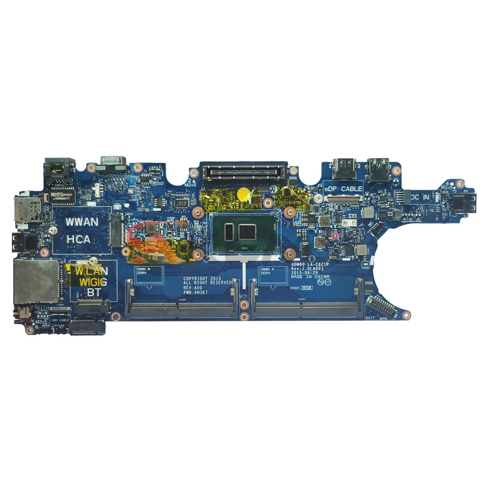 

LA-C621P FOR Dell Latitude 5270 E5270 Laptop Notebook Motherboard I3 I5 I7 CPU 6FYD8 9FGFD T78NH Mainboard CY