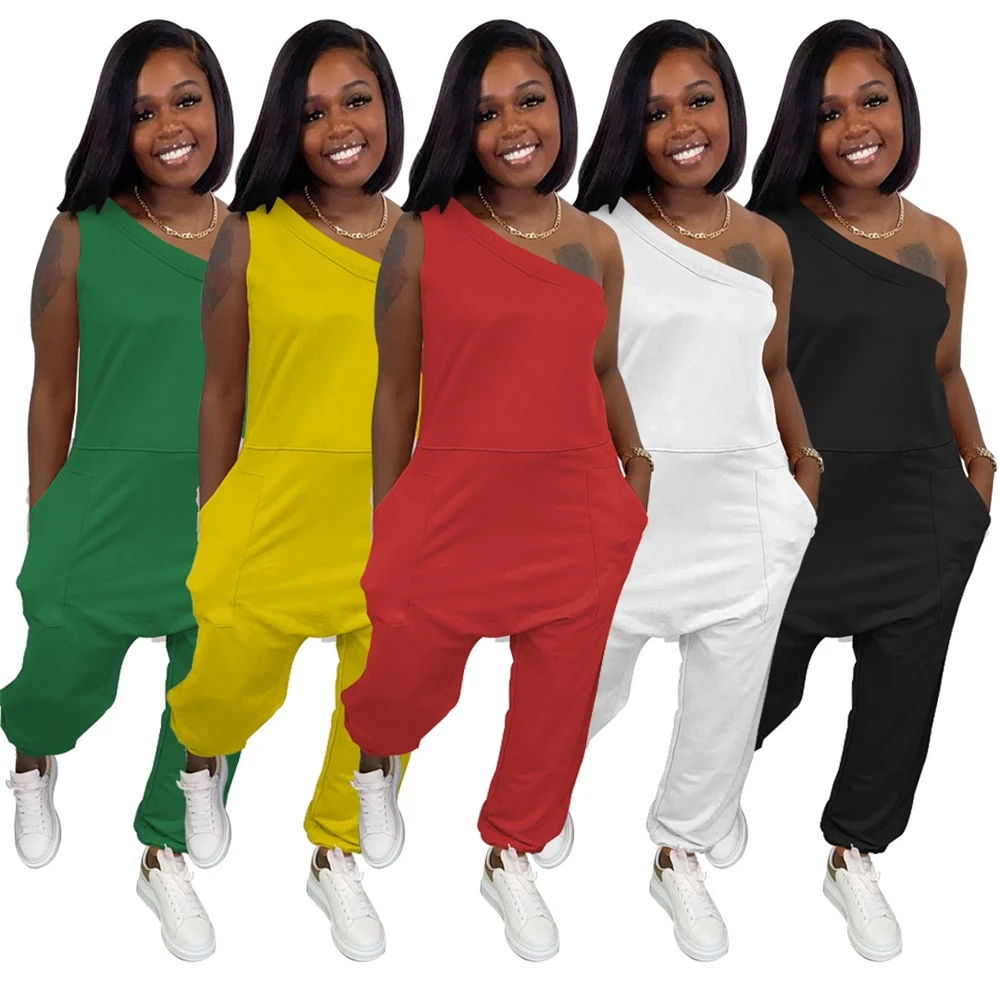 

XM-20042202 2021 Girls' Sexy Jumpsuits And Rompers Bodysuits Plus Size Women One Piece Bodycon Solid Sportwear Jumpsuits
