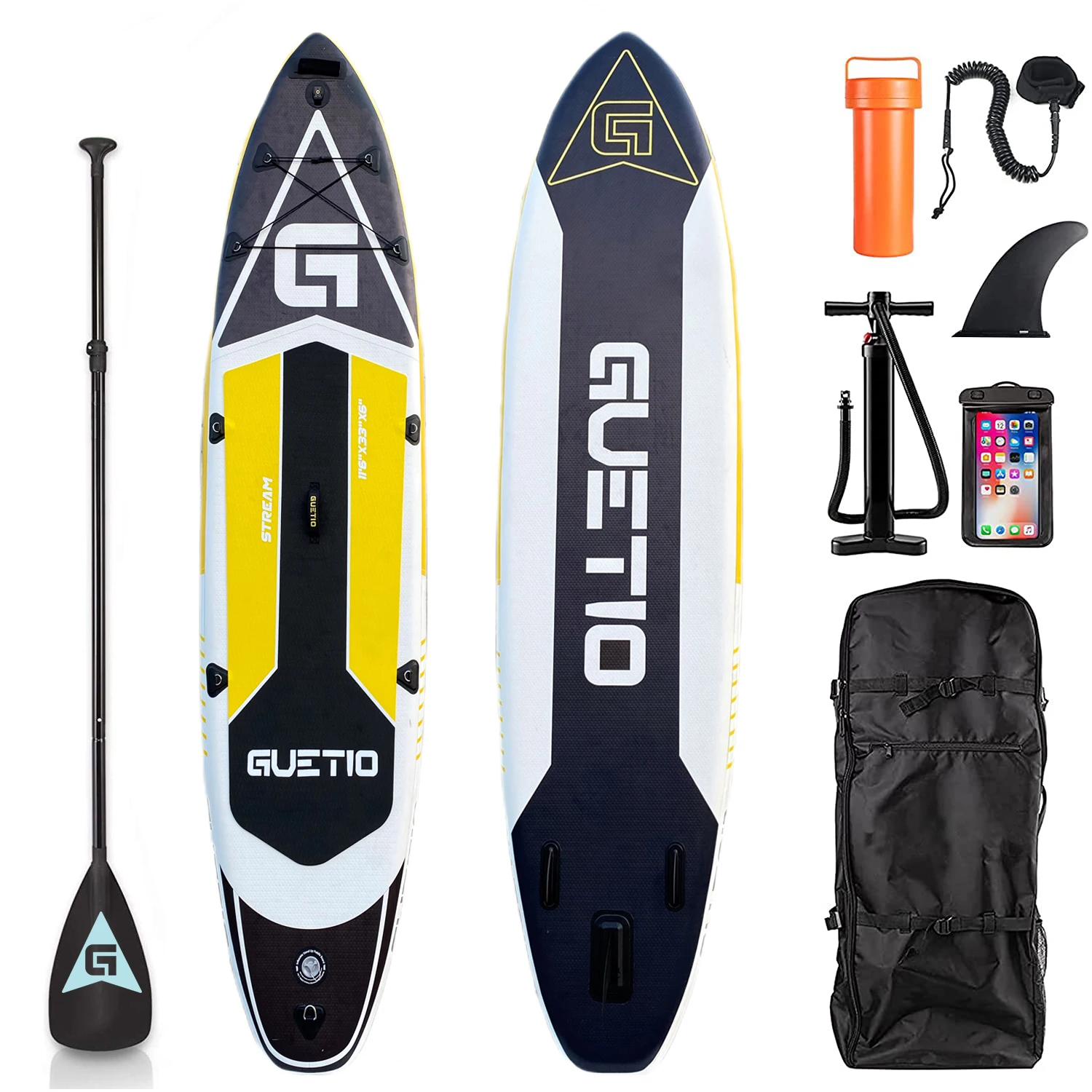 

GUETIO CE Certification River Giant Multi Persons Touring ISUP Inflatable SUP Stand Up Paddle Board With Pump