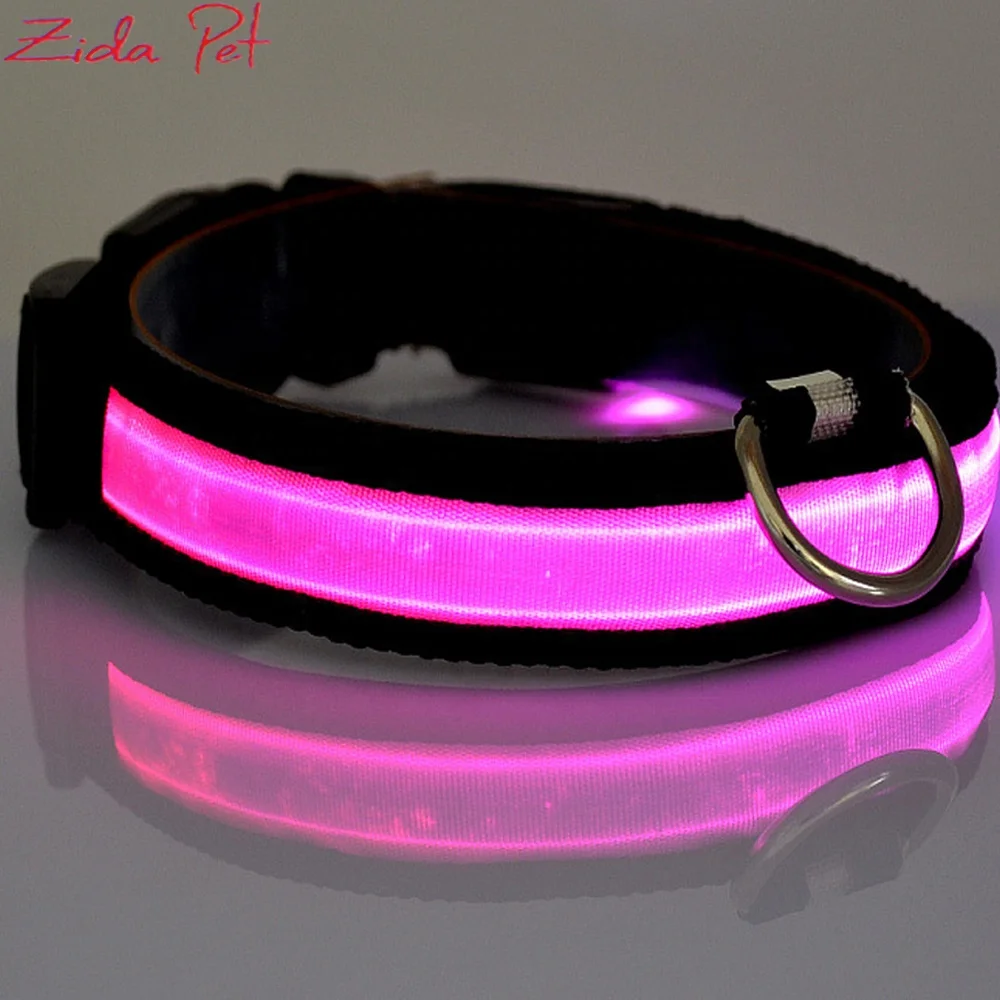 

Zida Pet High Quality USB Powered Led Dog Collar Rechargeable Light Up Dog Safety Collar, As customer requirests