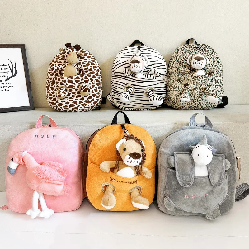 

Anti-lost Cartoon Kids Plush Toy Lion Unicorn Flamingo Animal Plush Backpack