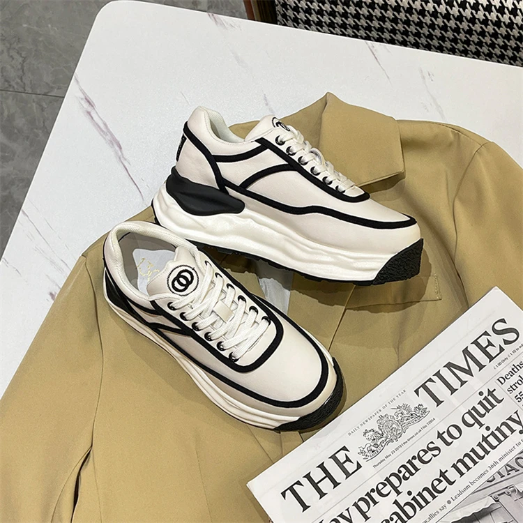 

2021 New Lace-Up Breathable Ladies Platform Shoes Fashion Custom Sneakers Women Casual Shoes