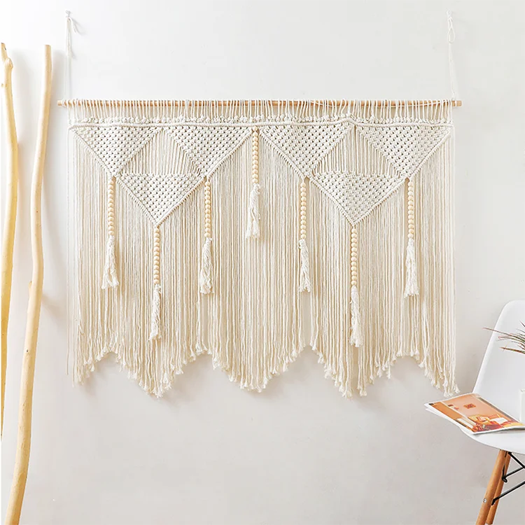 

Large macrame home decorations wall hanging tapestry macrame wall hanging wall art, White.grey