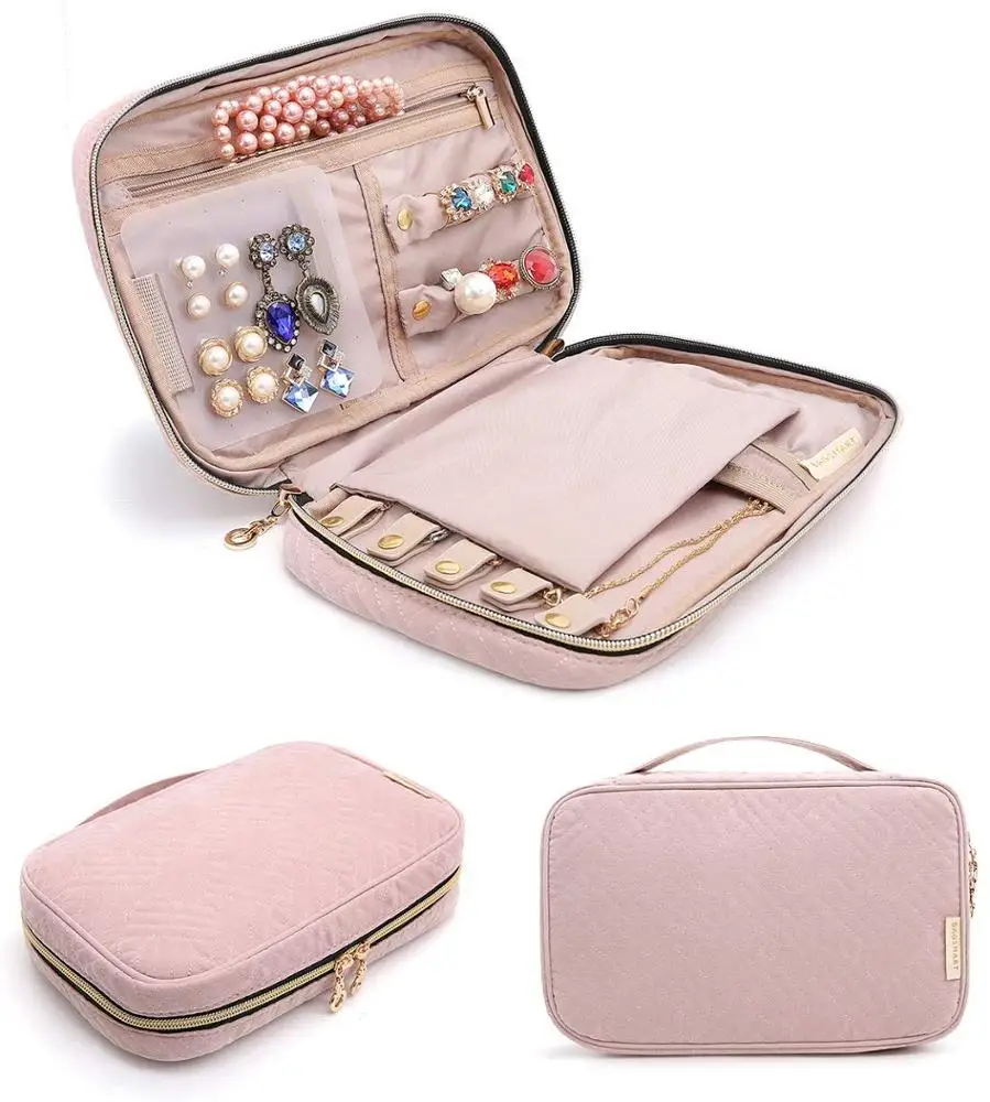 Wholesale Travel Jewelry Storage Cases Travel Jewelry Storage Bag for Necklace, Earrings, Rings, Bracelet Jewelry Organizer