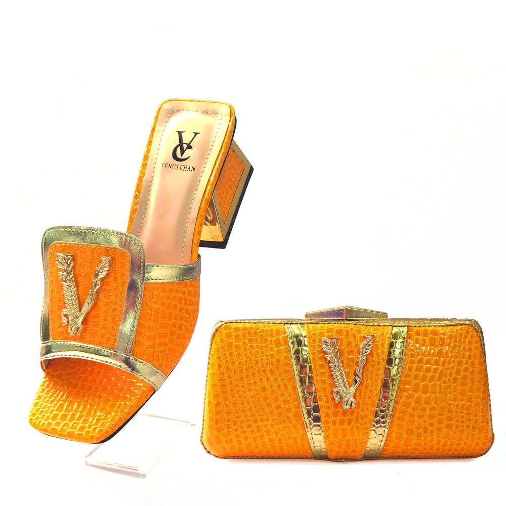 

Wholesale Luxury Brand Girl Shoe And Bag Set Ensemble Sac Chaussures Sandals Clutch Set Women High Heel Matching Bags Set, 3 colors to choose