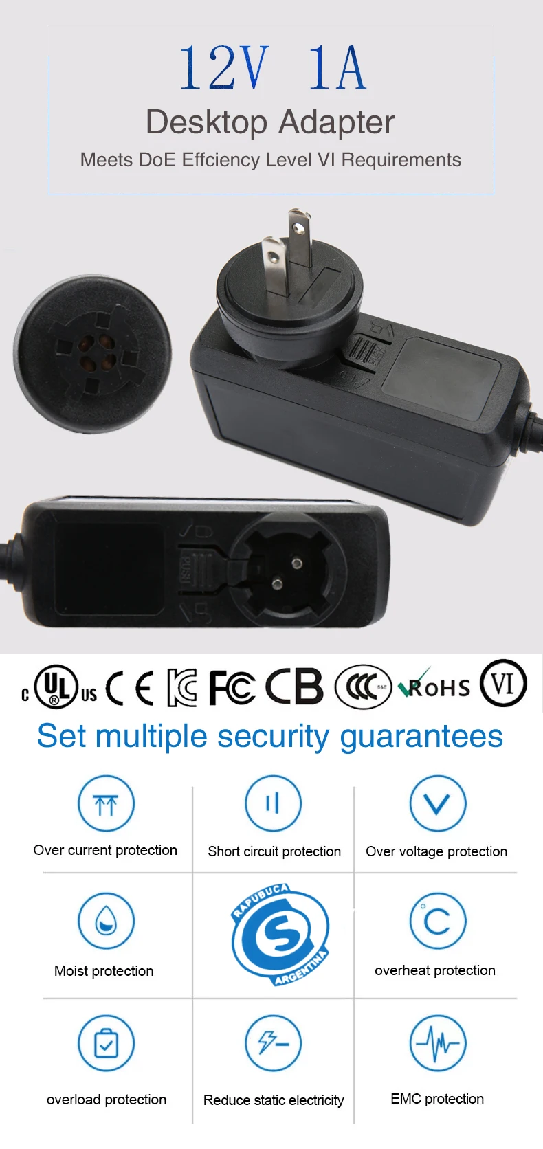 Adaptateur Secteur 12V 1A - Chargeur DC Pour Véhicules Électriques - Prise UE