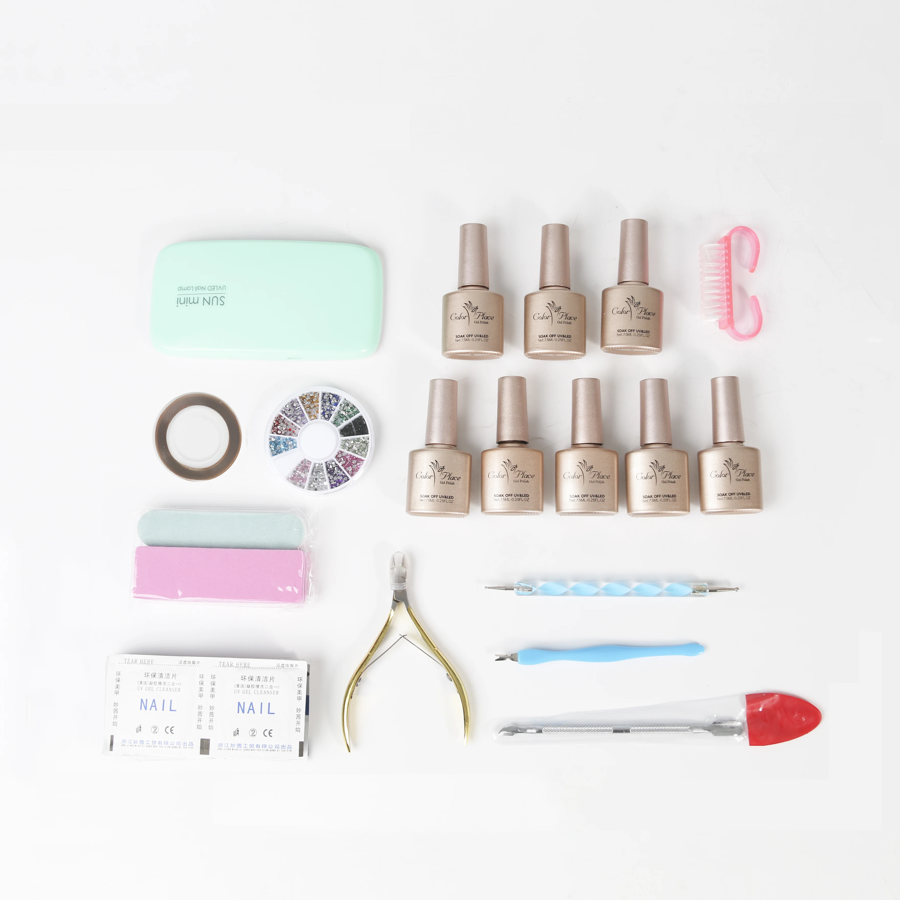 

2021 Newest Design 6 Colors Nail UV Gel Polish Set In Box With UV Lamp, Available in 24 colors