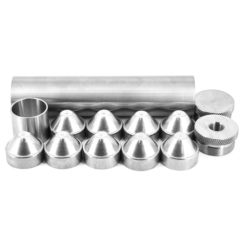 

7"L TITANIUM Tube 1.45" OD 1.25" ID Tube 1/2x28, 5/8x24, 9x Stainless Steel Cups Fuel Filter Napa 4003 Wix 24003 Solvent Trap, Silver